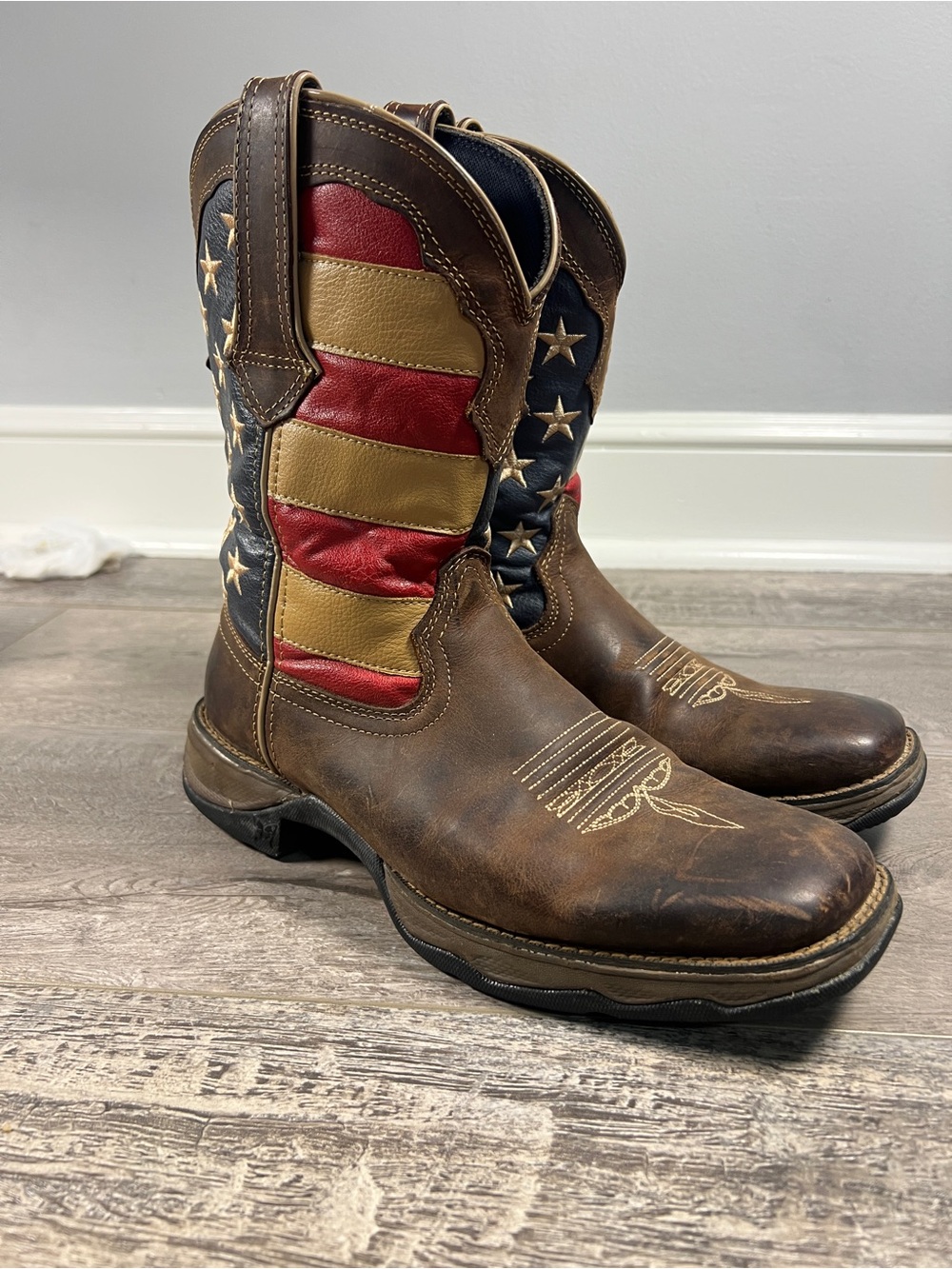 DURANGO LADY REBEL AMERICAN FLAG WESTERN PERFORMANCE BOOTS - BROAD SQUARE TOE